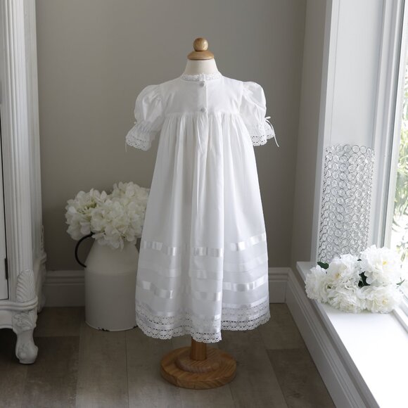 Strasburg White Dress Heirloom Cotton Flower Girl Special Occasion NEW - Picture 6 of 6